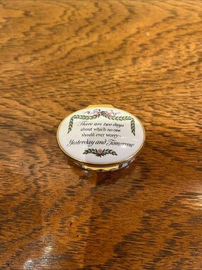 Halcyon Days Enamel Box - Yesterday and Tomorrow - Trinket Box